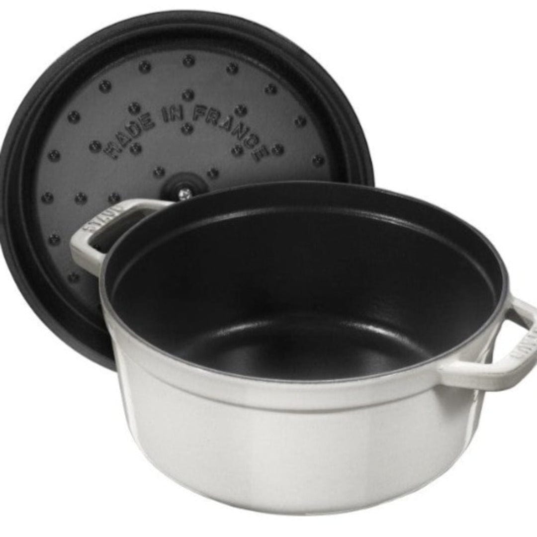 Staub CUTLERY Staub Cast Iron Casserole Round Cocotte White Truffle 28cm STB-11028107 (7154059804761)