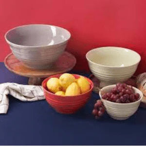 Stoneware BOWL MIXER Stone Collection 4-Piece Stoneware Colour Bowl Set (2061684506713)