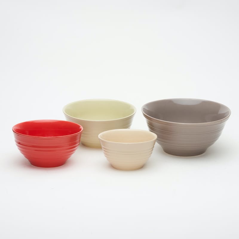 Stoneware BOWL MIXER Stone Collection 4-Piece Stoneware Colour Bowl Set (2061684506713)