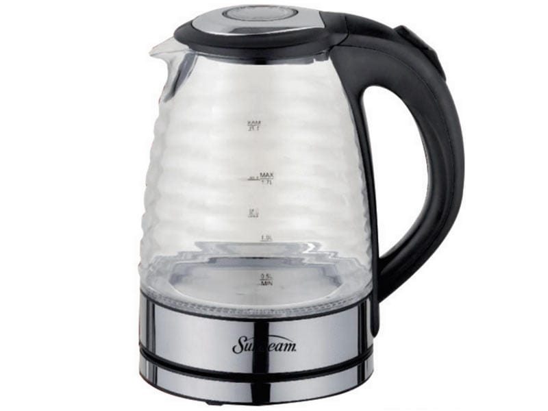 Sunbeam KETTLE Sunbeam 1.7 Litre Ribbed Glass Kettle - Black SGRK-017 (6582596141145)