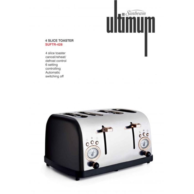 Sunbeam TOASTER Sunbeam Ultimum 4 Slice Toaster SUFTR-428 (6579316555865)