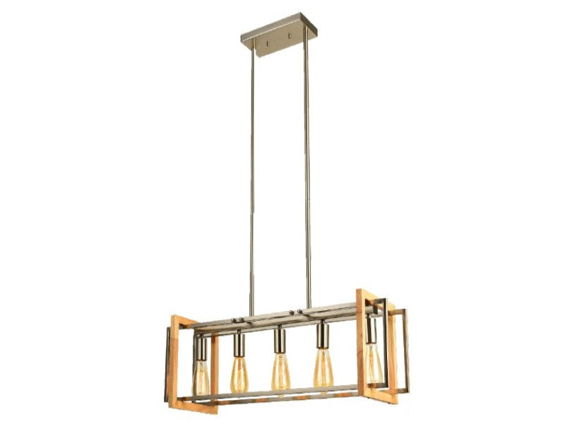 SUPERLUME Pendant Wood 5 Light Chrome  YG3006-5P (7263405342809)