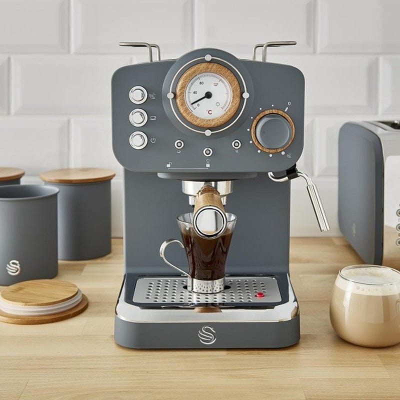 Swan COFFEE MACHINE Swan Nordic Slate Grey Espresso Coffee maker SK22110GRYN (4781947027545)