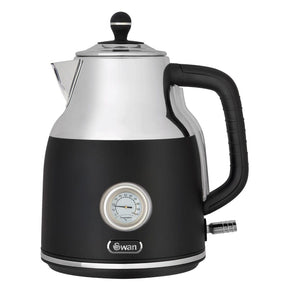 Swan TOASTER & KETTLE Swan 1,7 Litre Black Cordless Kettle With Temperature Gauge SRK42B (7229345988697)