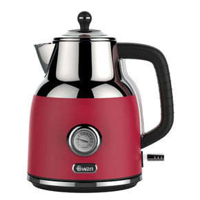 Swan TOASTER & KETTLE Swan 1,7 Litre Red Cordless Kettle with Temperature Gauge SRK42R (7229340221529)