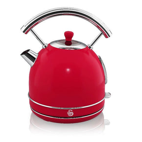Swan TOASTER & KETTLE Swan 1,7 Litre Red Retro Dome Cordless Kettle SK06R (7044736942169)