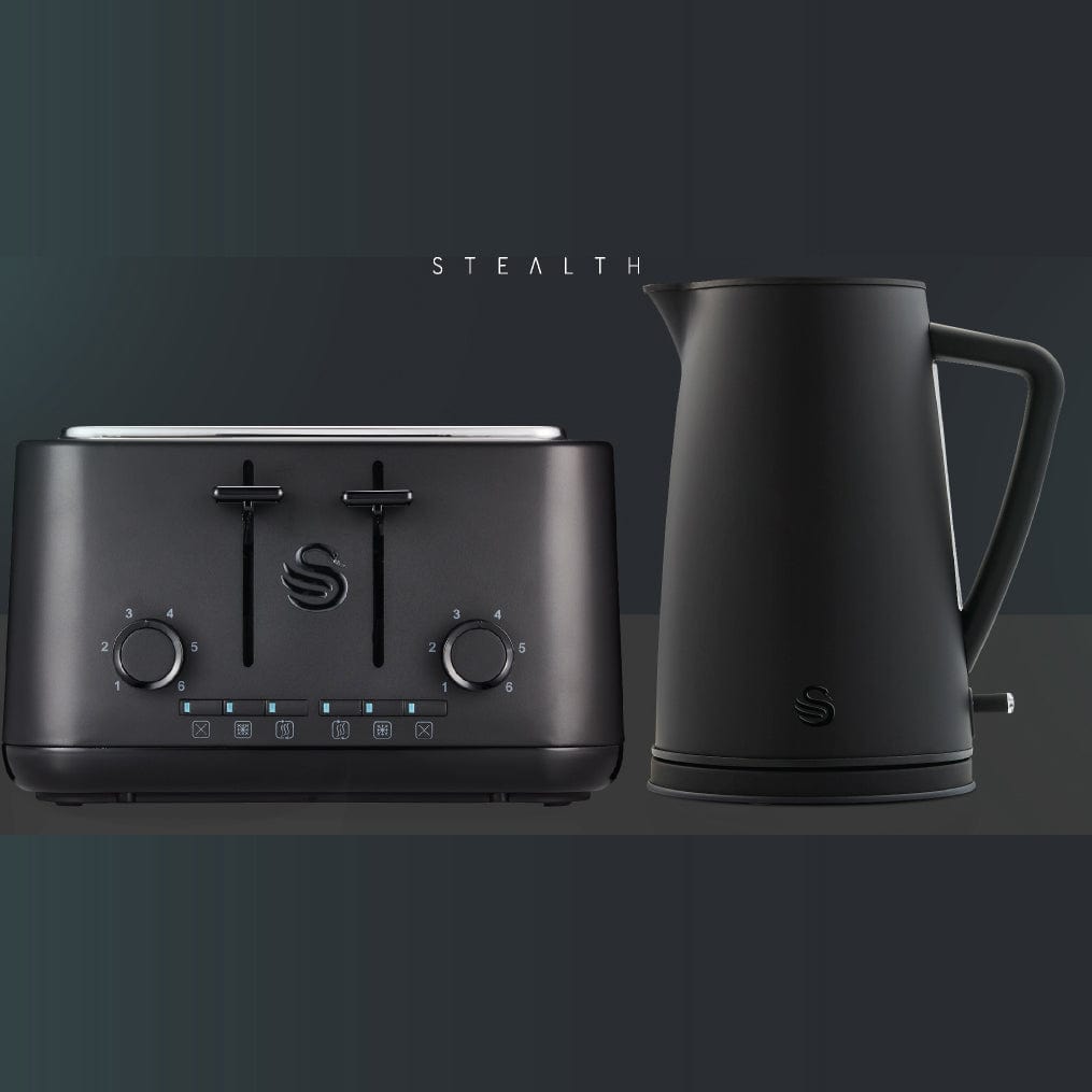 Swan TOASTER & KETTLE Swan Stealth Kettle and Toaster Breakfast Pack SSTP8 (7046074400857)