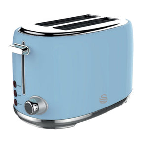 Swan TOASTER Swan 2 Slice Stainless Steel Blue Toaster ST01B (6716377235545)