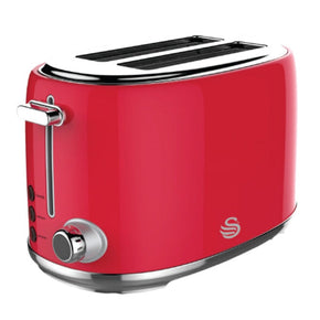 Swan TOASTER Swan 2 Slice Stainless Steel Red Toaster ST01R (6716391817305)