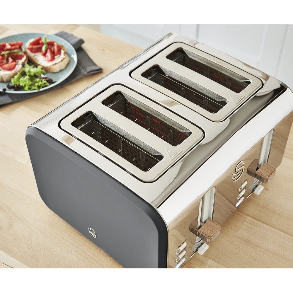 Swan TOASTER Swan Nordic 4 Slice Polished Stainless Steel Toaster SNT4G (6714118373465)