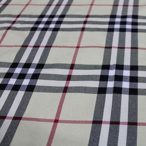 TARTAN CHECK Dress Fabrics Tartan Check Dark Cream Fabric (4771388489817)