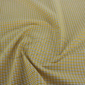 TARTAN CHECKS Dress Fabrics School Check Yellow Fabric 150cm (7221556576345)
