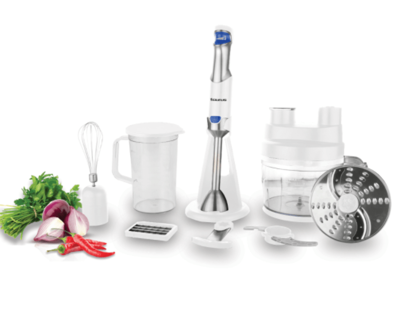 Taurus Food Processor Taurus 800W Food Processor With Attachments Stainless Steel White 1.8 Litre Batedora (6784646774873)