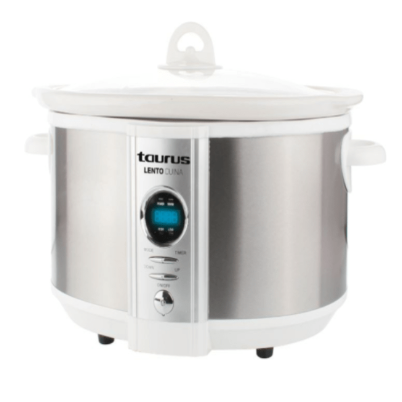 Taurus SLOW COOKER Taurus Slow Cooker Digital Stainless Steel Brushed 6.5 Litre 320W Lento Cuina (6804098744409)