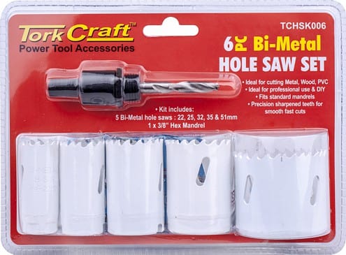 torkcraft Tork Craft Hole Saw Set 6pc TCHSK006 (4509066559577)