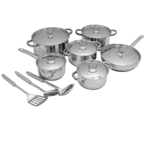 totally home Pots Set Totally Home 15 Piece Heavy Bottom Stainless Steel Cookware Set TH194 (7073446428761)