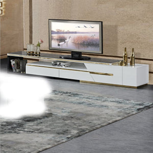 tv stand Alethea Extendable Tv Stand Gloss Black & White 9923-HCBK/WT (7162174668889)