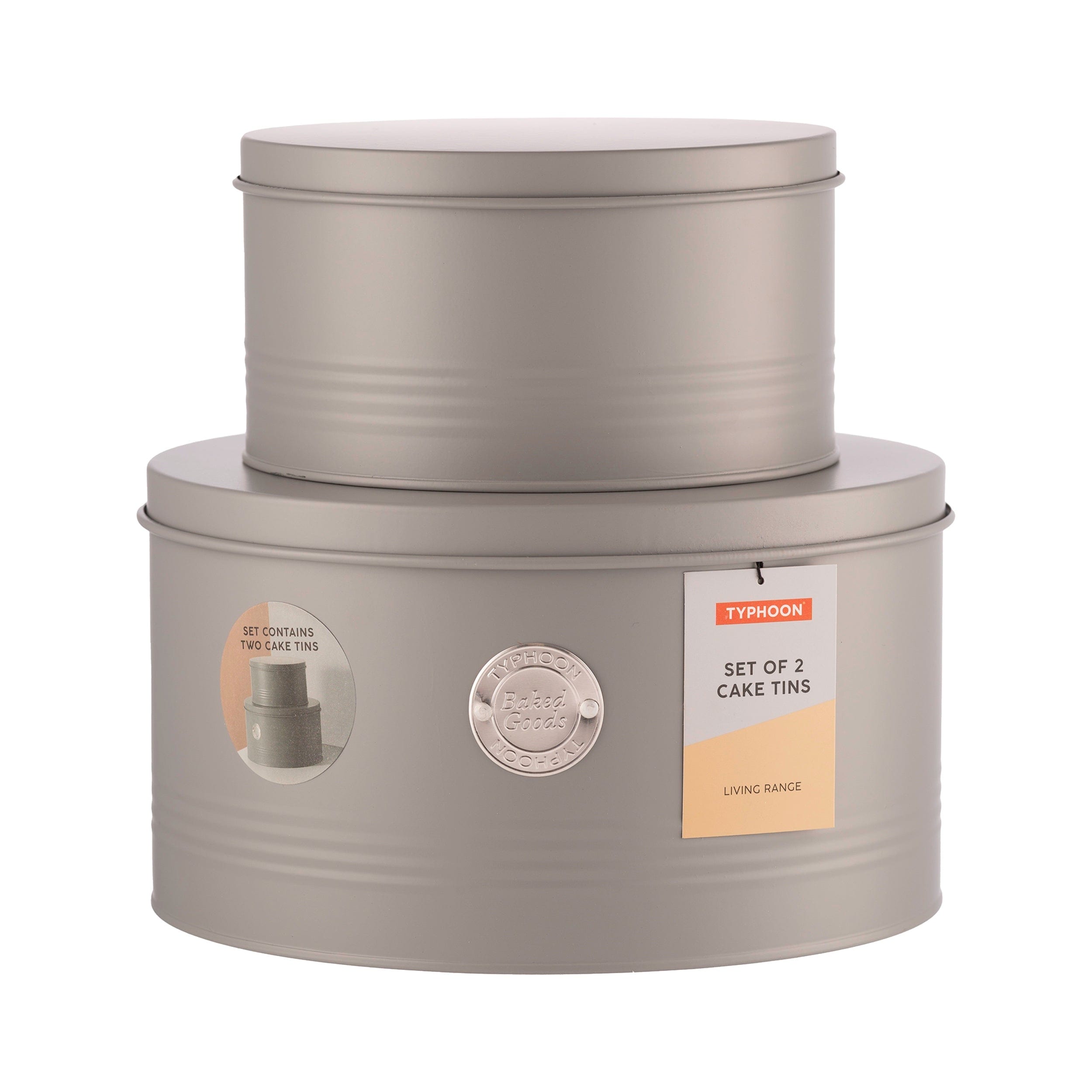 Typhoon CANISTER Typhoon Living Grey Cake Tins Set of 2 TY1401073 (7176869806169)