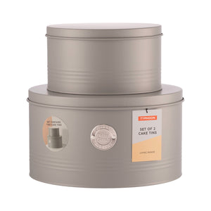 Typhoon CANISTER Typhoon Living Grey Cake Tins Set of 2 TY1401073 (7176869806169)