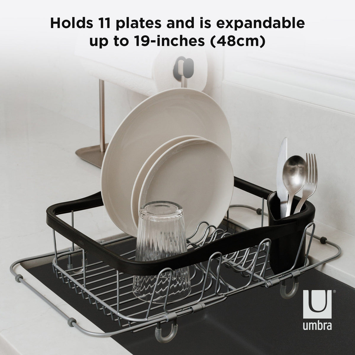 Umbra DISH RACK Umbra Sinkin 3 in1 Dish Rack Black Nickel UMB1004292047 (7277761527897)