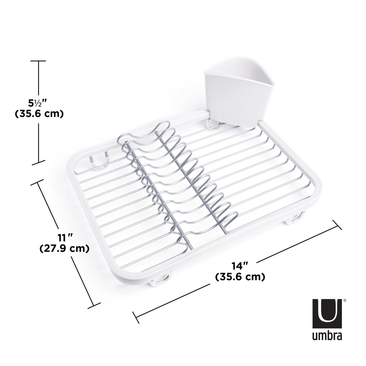 Umbra DISH RACK Umbra Sinkin Dish Rack White And Nickel UMB330065670 (7277797179481)