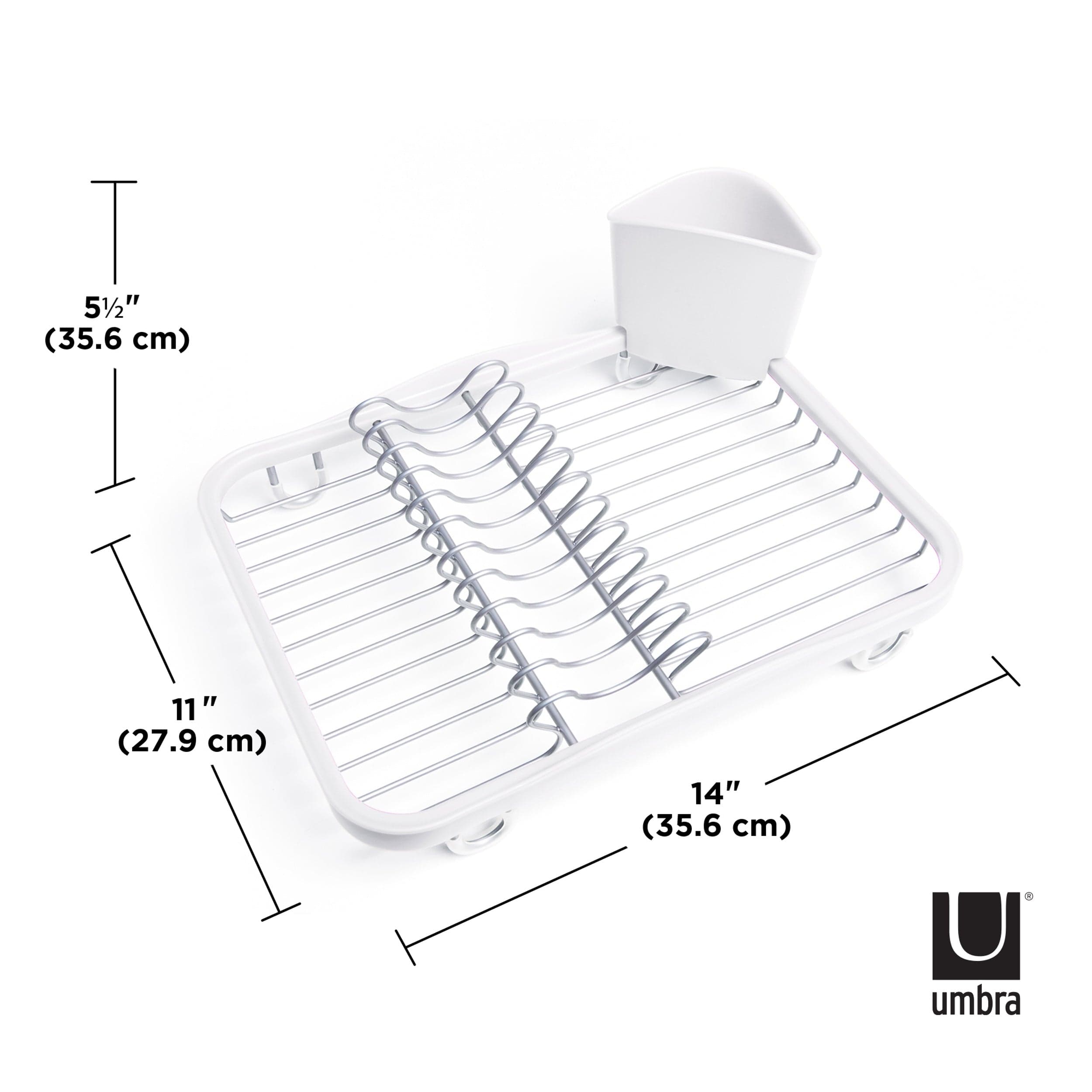 Umbra DISH RACK Umbra Sinkin Dish Rack White And Nickel UMB330065670 (7277797179481)