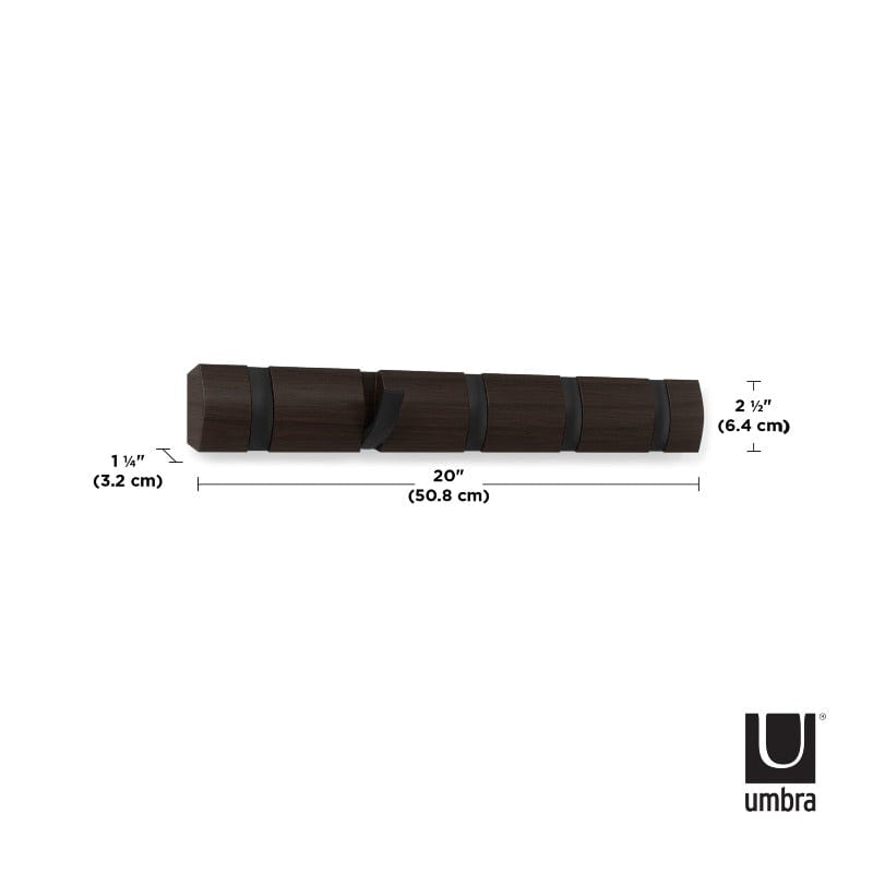 Umbra Flip Hook Umbra Flip Hook Set of 5 Black & Walnut (7203356541017)