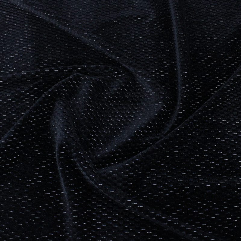 VELVET Dress Fabrics Black Jacquard Metallic Velvet Fabric 150cm (7263415140441)