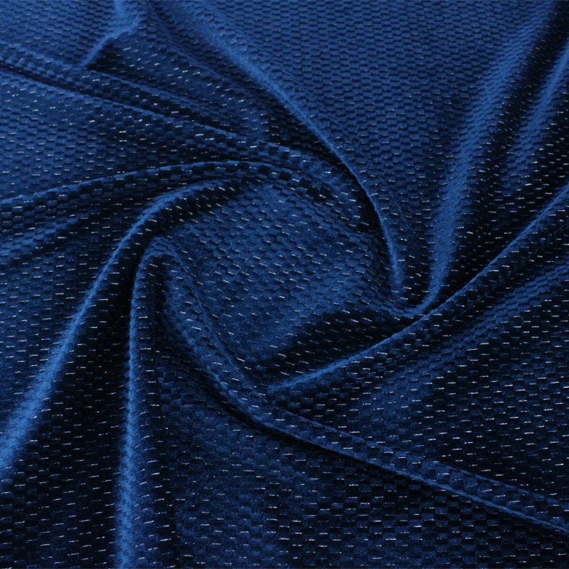 VELVET Dress Fabrics Petrol Jacquard Metallic Velvet Fabric 150cm (7263415140441)