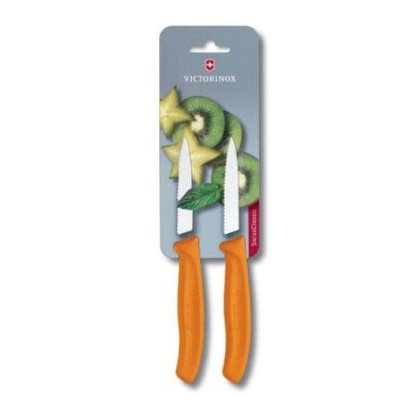Victorinox Knife Victorinox Swiss Classic 2 Piece Paring Knives Serrated Orange 8cm V6.7636.L119B (7282992840793)