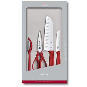 Victorinox Knife Victorinox Swiss Classic Kitchen Set 4 Pieces in Gift Box Red V6.7131.4G (7281710301273)