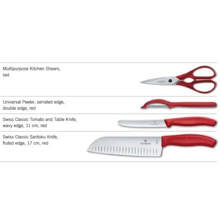 Victorinox Knife Victorinox Swiss Classic Kitchen Set 4 Pieces in Gift Box Red V6.7131.4G (7281710301273)