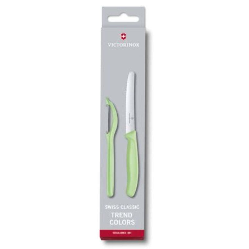 Victorinox Knife Victorinox Swiss Classic Paring Knife Set Peeler 2 Piece Light Green (7281660330073)