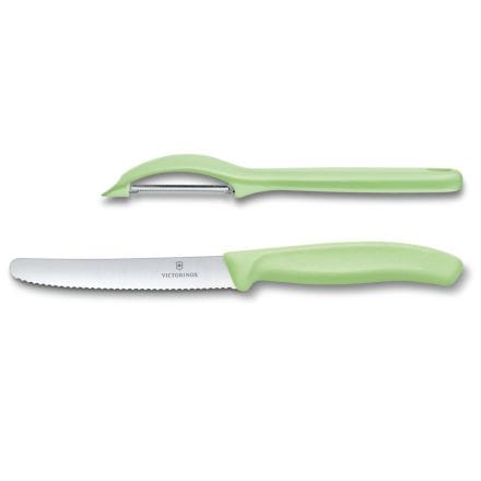 Victorinox Knife Victorinox Swiss Classic Paring Knife Set Peeler 2 Piece Light Green (7281660330073)
