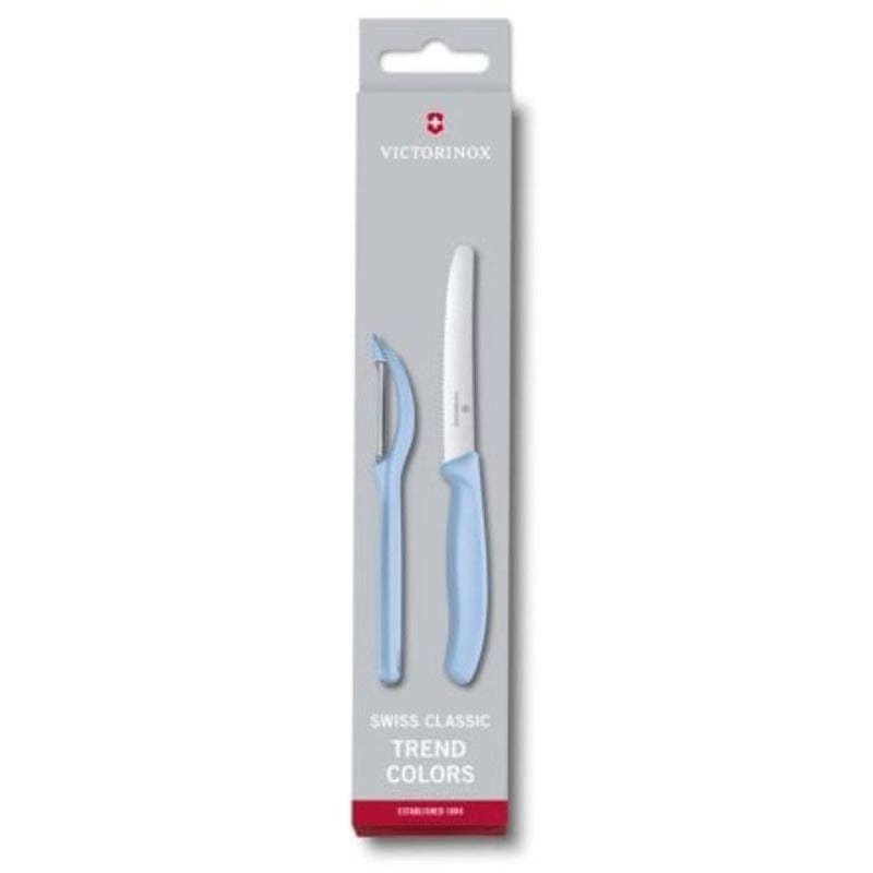 Victorinox Knife Victorinox Swiss Classic Paring Knife Set Universal Peeler 2 Piece Light Blue (7281662591065)