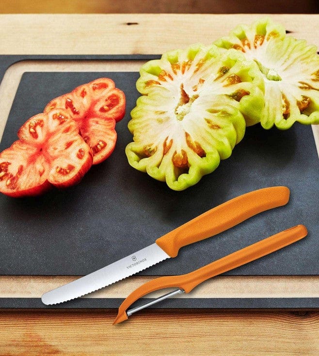 Victorinox Knife Victorinox Swiss Classic Paring Knife Set Universal Peeler 2 Piece Light Orange (7281671831641)
