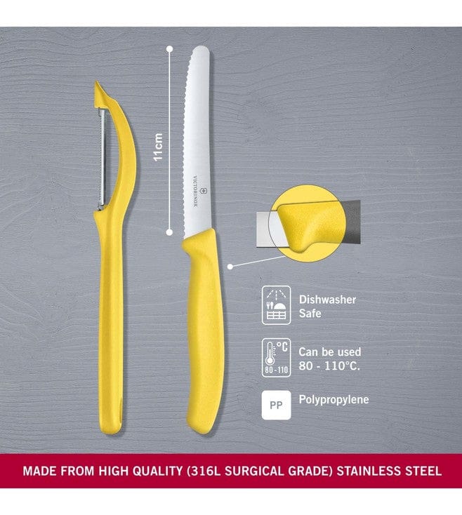 Victorinox Knife Victorinox Swiss Classic Paring Knife Set Universal Peeler 2 Piece Light Yellow (7281668325465)
