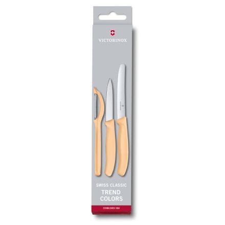 Victorinox Knife Victorinox Swiss Classic Trend Colours Paring Knife Set Universal Peeler 3 Piece Light Orange (7281685594201)