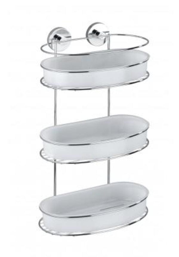 Wenko Bathroom WENKO - Vacuum-Loc 3-Tier Wall Rack Milazzo - No Drilling Required. (4723118735449)