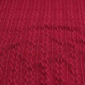 WINTER FABRIC dress fabric Jacquard Cable Knit Fabric Red 150 cm (6562295742553)