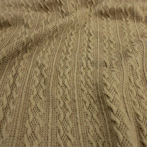 WINTER FABRIC Dress Fabrics Jacquard Cable Knit Fabric Camel 150 cm (6562297544793)
