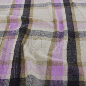 WINTER FABRIC Dress Fabrics Woollen Check Fabric Norseland Beige/Pink 140cm (7278273232985)