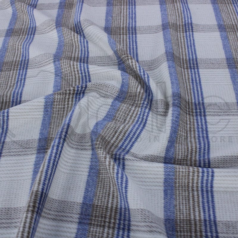 WINTER FABRIC Dress Fabrics Woollen Checks Fabric Swiss Blue 140cm (7278271922265)