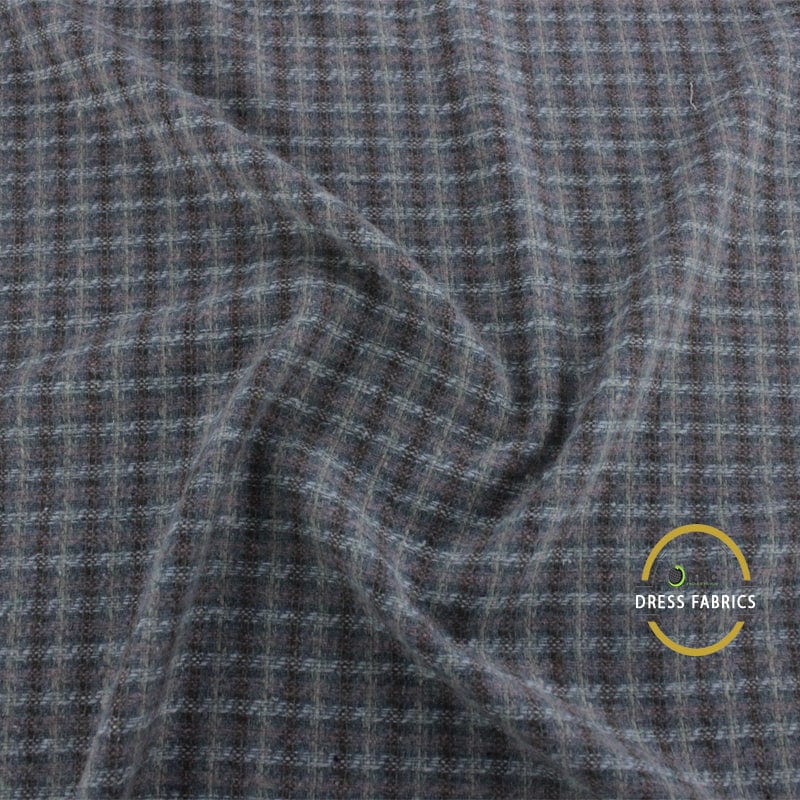 WINTER FABRIC Dress Forms Woolen Check Fabric Serbia Grey 140cm (7061567307865)
