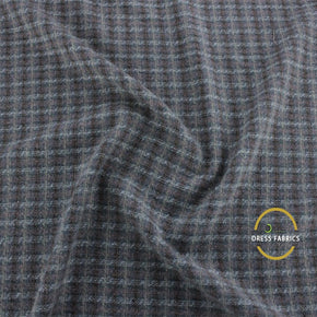 WINTER FABRIC Dress Forms Woolen Check Fabric Serbia Grey 140cm (7061567307865)