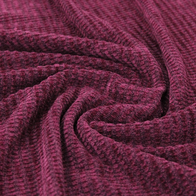 WINTER KNITS Dress Fabrics Wine Chenille Stripe Fabric 150 cm (4684859310169)