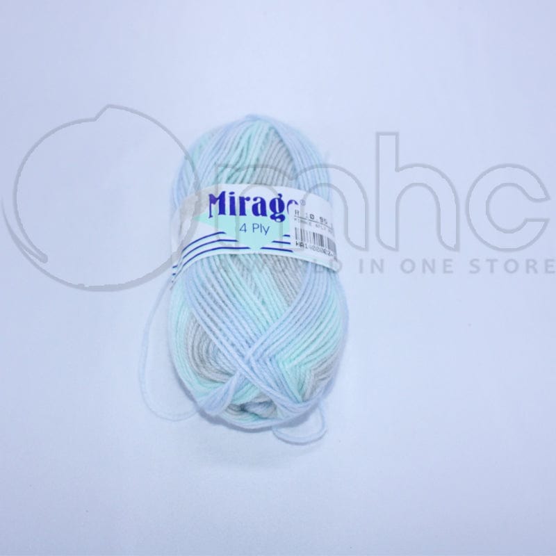 WOOL habby Baby Blue/MInt Mirage 4ply Print Acrylic Wool 25g (2061662224473)