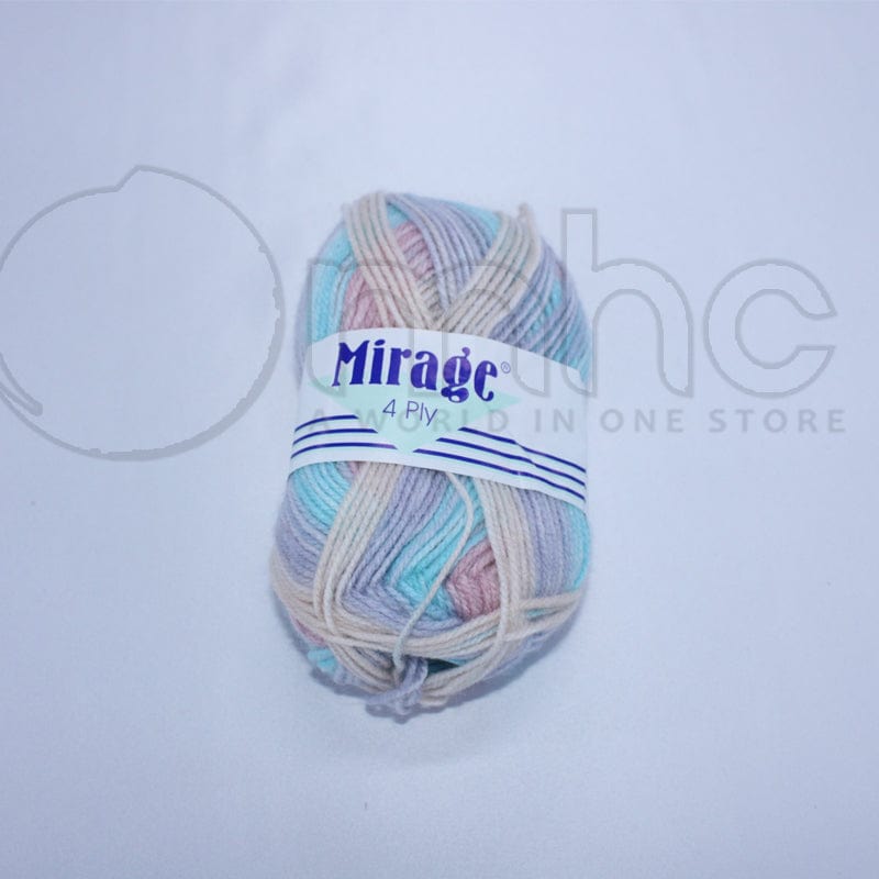 WOOL habby Blue/Peach Mirage 4ply Print Acrylic Wool 25g (2061662224473)