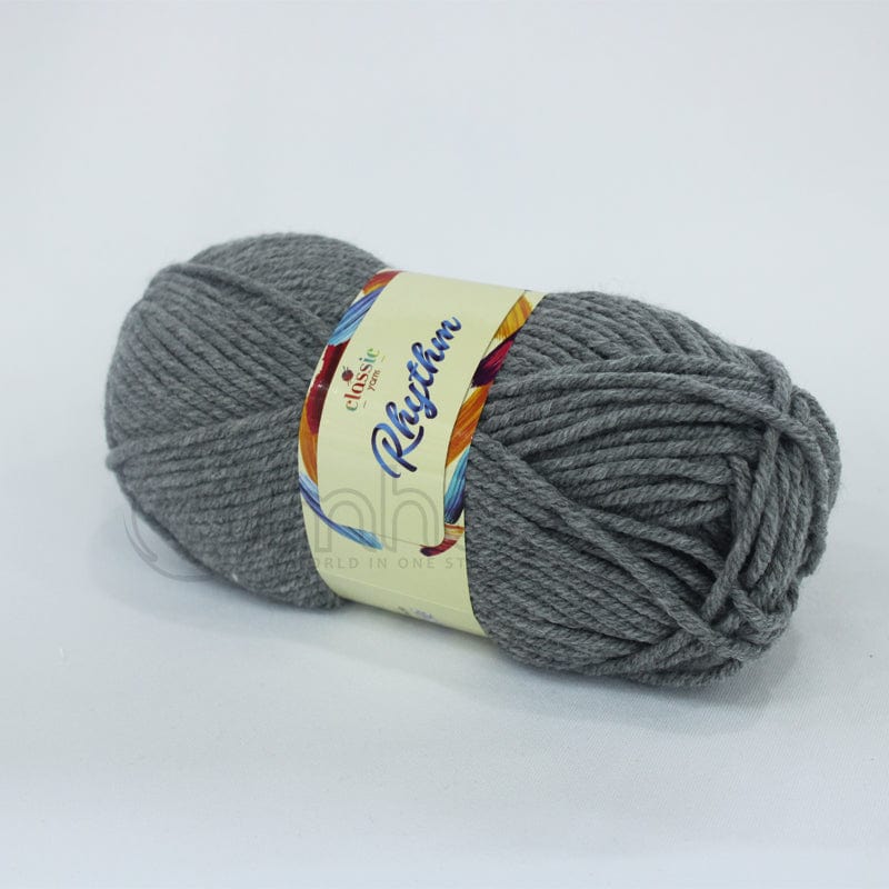 WOOL habby Dark Grey Rhythm Wool 100g (7228513321049)
