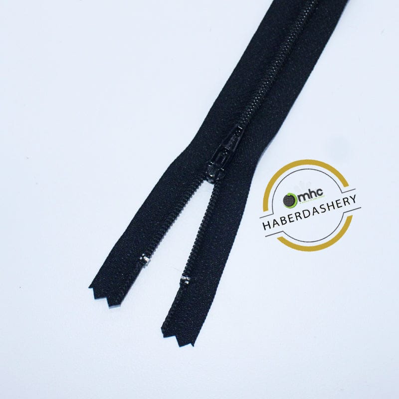 YKK ZIPS Fabric Black Ykk Nylon Zips 35cm (7040366608473)